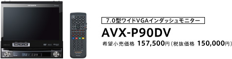 7.0型ワイドVGAインダッシュモニター AVX-P90DV