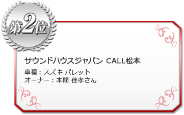 第2位 サウンドハウスジャパン CALL松本