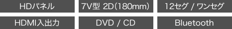 AVIC-RZ810-D　HD,7V型2D(180mm),12セグ/ワンセグ,HDMI入出力,DVD/CD,Bluetooth