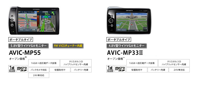 AVIC-MP55　AVIC-MP33II