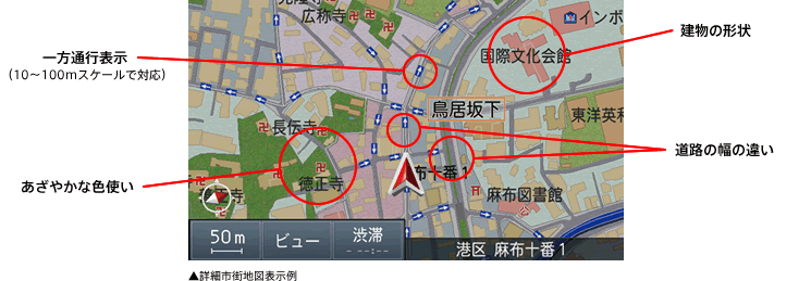 詳細市街地図表示例