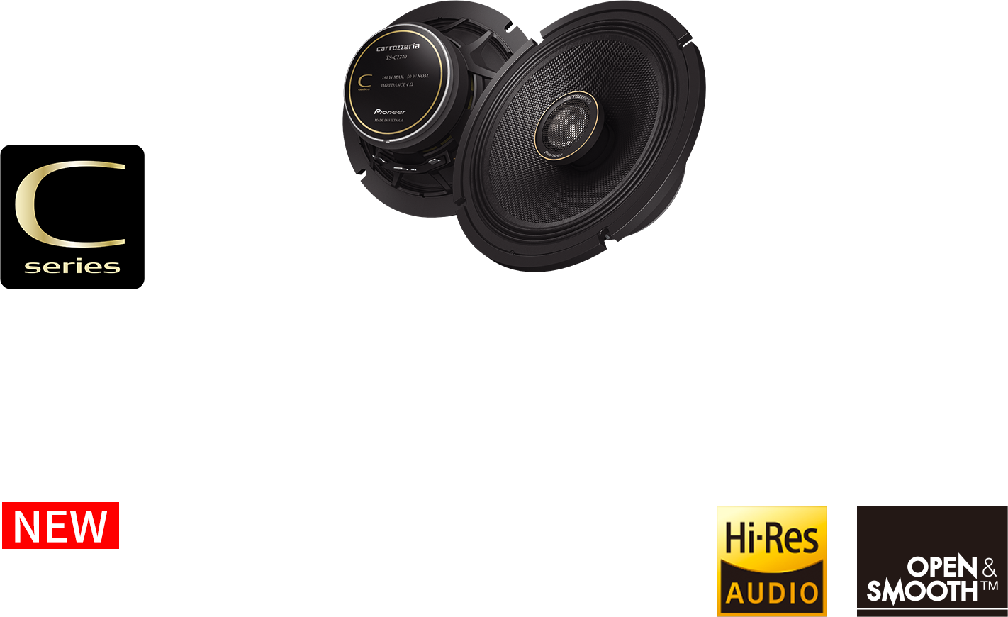 17cm/16cmコアキシャル2 ウェイスピーカー TS-C1740/C1640 10月発売予定