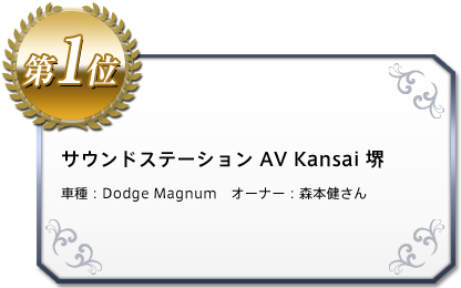 サウンドステーション AV Kansai 堺 車種：Dodge Magnum　オーナー：森本　健さん