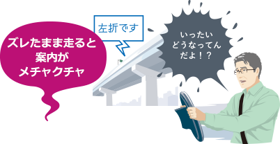 ズレたまま走ると案内がメチャクチャ