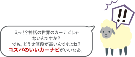 えっ！？神話の世界のカーナビじゃないんですか？でも、どうせ値段が高いんですよね？コスパのいいカーナビがいいなあ。