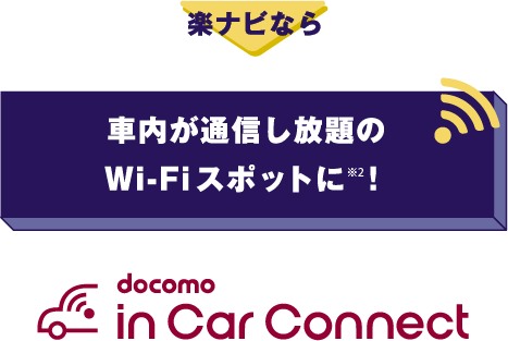 楽ナビなら→車内が通信し放題のWi-Fiスポットに！