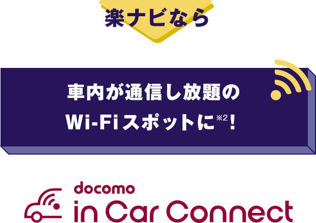 楽ナビなら→車内が通信し放題のWi-Fiスポットに！