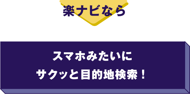 楽ナビなら→スマホみたいにサクッと目的地検索！