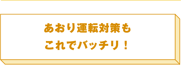 あおり運転対策もこれでバッチリ！