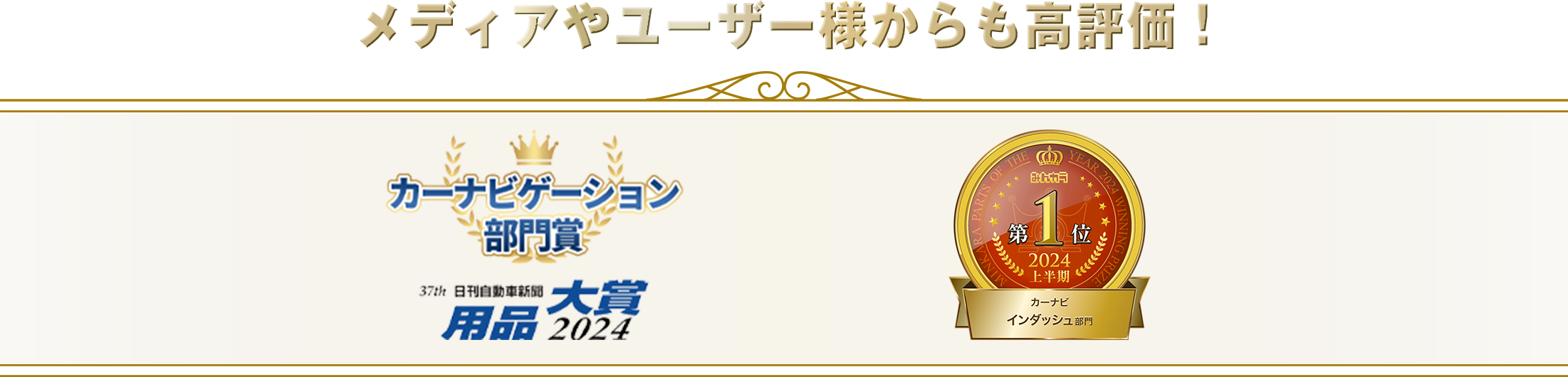 カーナビゲーション部門賞 2024上半期大賞カーナビ インダッシュ部門1位