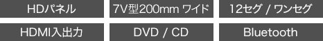 AVIC-RW811-D　HD,7V型2D(180mm),12セグ/ワンセグ,HDMI入出力,DVD/CD,Bluetooth