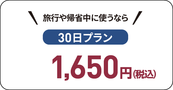 旅行や帰省中に使うなら（30日プラン）