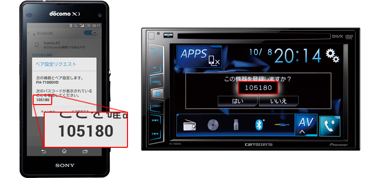 ペアリングの流れ｜AVメインユニット｜カーAV｜carrozzeria 