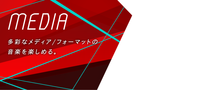Media 多彩なメディア/フォーマットの音楽を楽しめる。