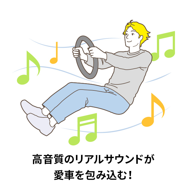 高音質のリアルサウンドが 愛車を包み込む！