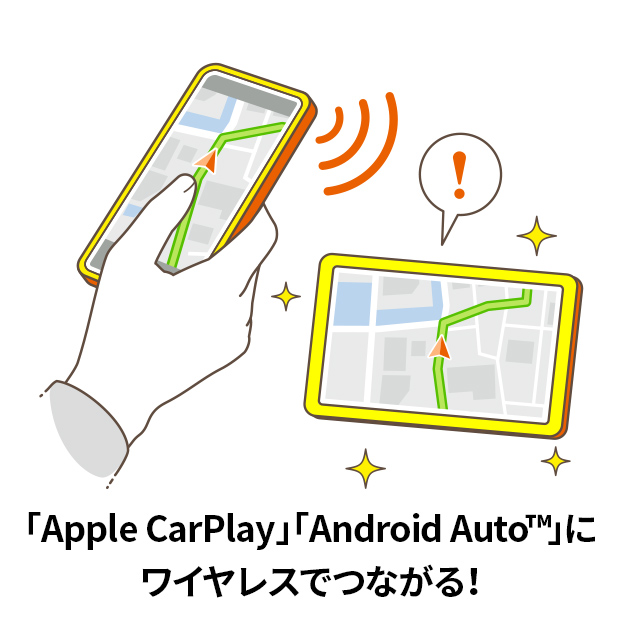 「Apple CarPlay」「Android Auto™」にワイヤレスでつながる!