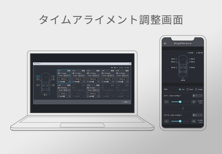 タイムアライメント調整画面