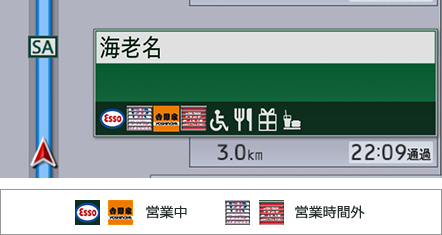 SA/PA施設情報表示