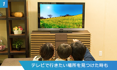 （1）テレビで行きたい場所を見つけた時も