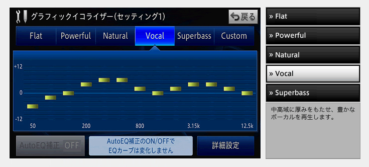 プリセットイコライザー Vocal