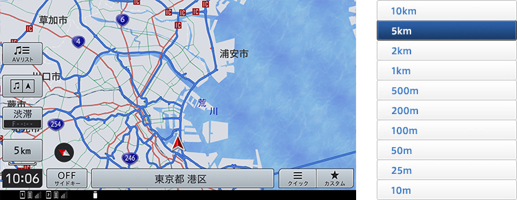 ヘディングアップビュー　5km
