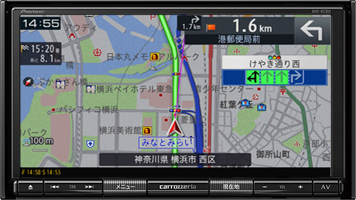 地図表示 | AVIC-RW303III / AVIC-RZ303III | 楽ナビ | カーナビ・カーAV(carrozzeria) | パイオニア 株式会社