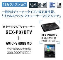 地上デジタルTVチューナー GEX-P07DTV + AVIC-VH099MD