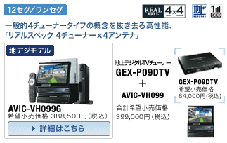 地上デジタルTVチューナー GEX-P09DTV + AVIC-VH099