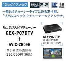地上デジタルTVチューナー GEX-P07DTV + AVIC-ZH099