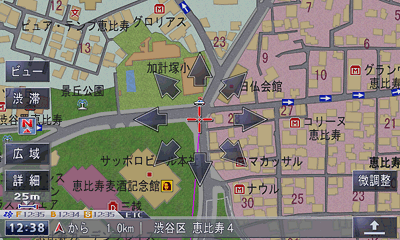 地図スクロール(微調整)表示例