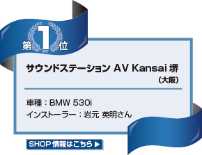 サウンドステーション AV Kanasai堺（大阪）車種：BMW 530i インストーラー：岩元 英明さん