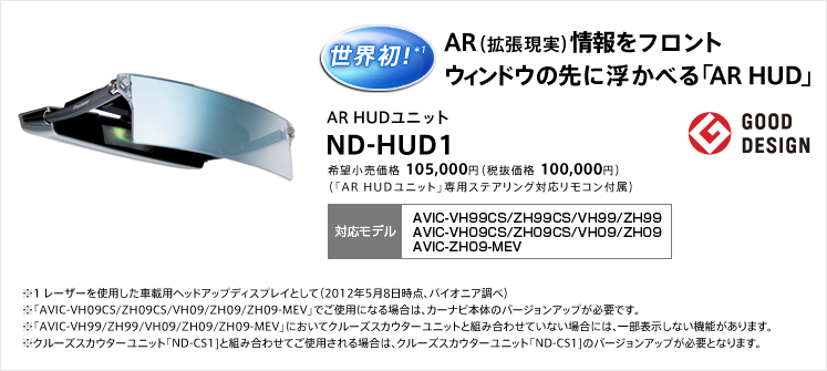世界初! AR(拡張現実)情報をフロントウィンドウの先に浮かべる「AR HUD」 AR HUDユニット ND-HUD1