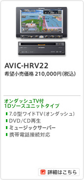 AVIC-HRV22/オンダッシュTV付1Dソースユニットタイプ