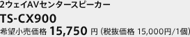 2ウェイAVセンタースピーカー　TS-CX900　希望小売価格 15,750円（税抜価格 15,000円/1個）