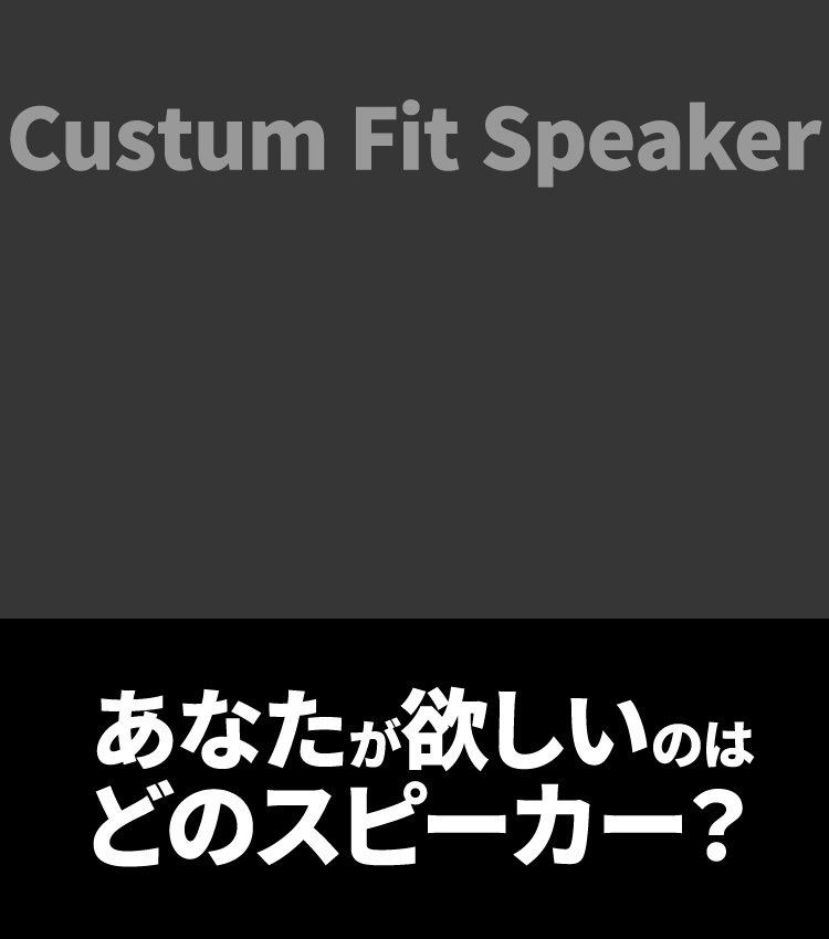 Custum Fit Speaker あなたが欲しいのはどのスピーカー？