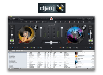 イメージ「DJソフトウェア djay のGUI」
