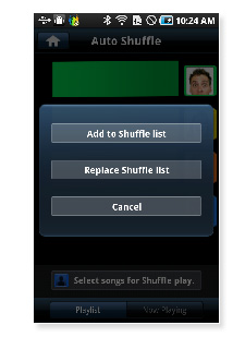 Page for selecting how to add songs